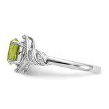 10k White Gold Peridot and Diamond Ring-WBC-10XB317
