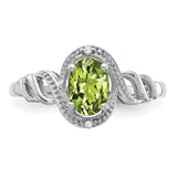 10k White Gold Peridot and Diamond Ring-WBC-10XB317