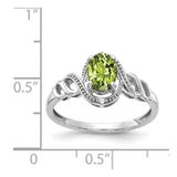 10k White Gold Peridot and Diamond Ring-WBC-10XB317