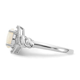 10k White Gold Opal and Diamond Ring-WBC-10XB319
