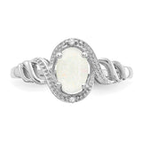 10k White Gold Opal and Diamond Ring-WBC-10XB319