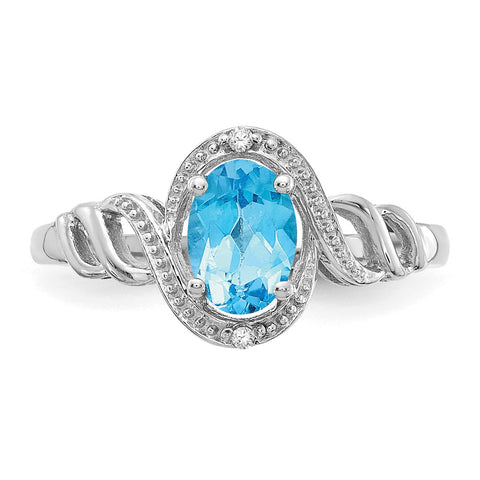 10k White Gold Light Swiss Blue Topaz and Diamond Ring-WBC-10XB321