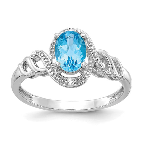 10k White Gold Light Swiss Blue Topaz and Diamond Ring-WBC-10XB321