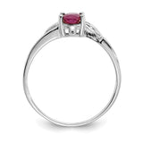 10k White Gold Polished Geniune Ruby Birthstone Ring-WBC-10XBR148