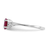 10k White Gold Polished Geniune Ruby Birthstone Ring-WBC-10XBR148