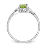 10k White Gold Polished Geniune Peridot Birthstone Ring-WBC-10XBR149