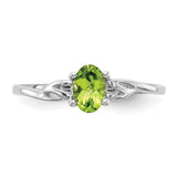 10k White Gold Polished Geniune Peridot Birthstone Ring-WBC-10XBR149