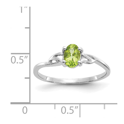 10k White Gold Polished Geniune Peridot Birthstone Ring-WBC-10XBR149