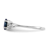 10k White Gold Polished Geniune Sapphire Birthstone Ring-WBC-10XBR150