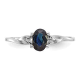 10k White Gold Polished Geniune Sapphire Birthstone Ring-WBC-10XBR150