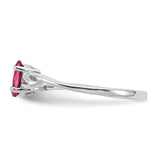 10k White Gold Polished Geniune Pink Tourmaline Birthstone Ring-WBC-10XBR151