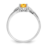 10k White Gold Polished Geniune Citrine Birthstone Ring-WBC-10XBR152