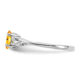 10k White Gold Polished Geniune Citrine Birthstone Ring-WBC-10XBR152