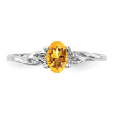 10k White Gold Polished Geniune Citrine Birthstone Ring-WBC-10XBR152