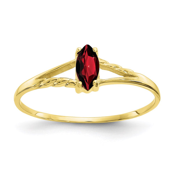 10k Polished Geniune Garnet Birthstone Ring-WBC-10XBR178