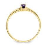 10k Polished Geniune Amethyst Birthstone Ring-WBC-10XBR179