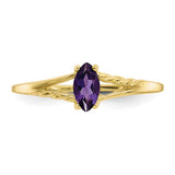 10k Polished Geniune Amethyst Birthstone Ring-WBC-10XBR179