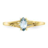 10k Polished Geniune Aquamarine Birthstone Ring-WBC-10XBR180