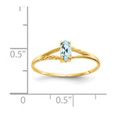 10k Polished Geniune Aquamarine Birthstone Ring-WBC-10XBR180