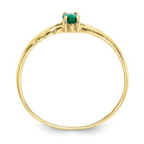 10k Polished Geniune Emerald Birthstone Ring-WBC-10XBR182