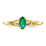 10k Polished Geniune Emerald Birthstone Ring-WBC-10XBR182