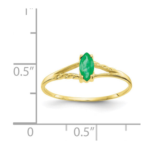 10k Polished Geniune Emerald Birthstone Ring-WBC-10XBR182