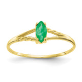 10k Polished Geniune Emerald Birthstone Ring-WBC-10XBR182