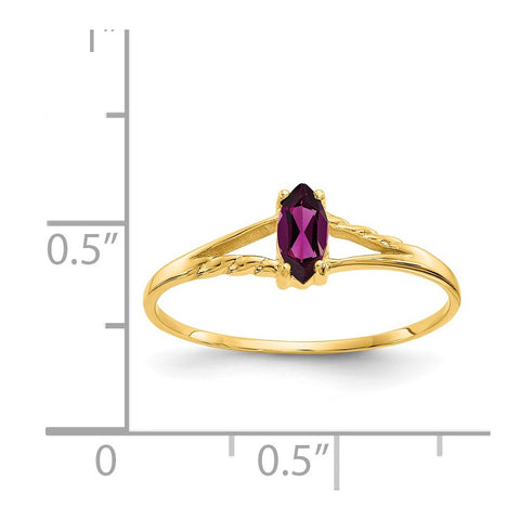 10k Polished Geniune Rhodolite Garnet Birthstone Ring-WBC-10XBR183