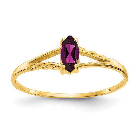 10k Polished Geniune Rhodolite Garnet Birthstone Ring-WBC-10XBR183