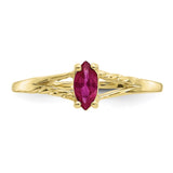 10k Polished Geniune Ruby Birthstone Ring-WBC-10XBR184