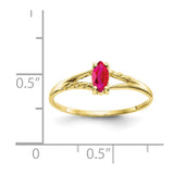 10k Polished Geniune Ruby Birthstone Ring-WBC-10XBR184