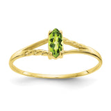 10k Polished Geniune Peridot Birthstone Ring-WBC-10XBR185