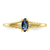 10k Polished Geniune Sapphire Birthstone Ring-WBC-10XBR186