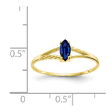 10k Polished Geniune Sapphire Birthstone Ring-WBC-10XBR186