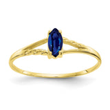 10k Polished Geniune Sapphire Birthstone Ring-WBC-10XBR186