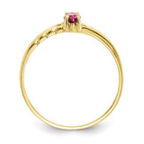 10k Polished Geniune Pink Tourmaline Birthstone Ring-WBC-10XBR187