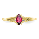 10k Polished Geniune Pink Tourmaline Birthstone Ring-WBC-10XBR187