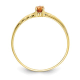 10k Polished Geniune Citrine Birthstone Ring-WBC-10XBR188