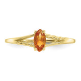 10k Polished Geniune Citrine Birthstone Ring-WBC-10XBR188