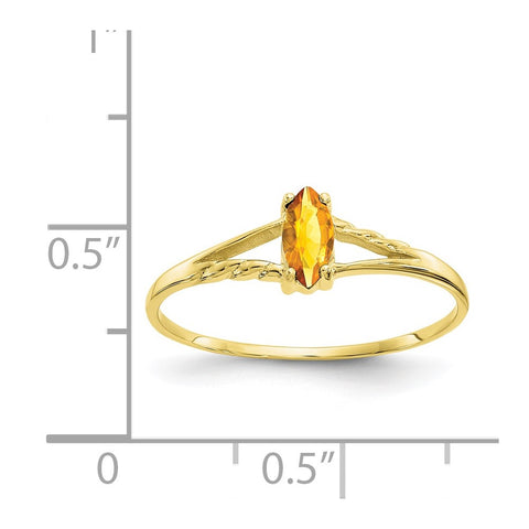 10k Polished Geniune Citrine Birthstone Ring-WBC-10XBR188