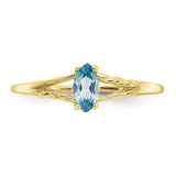 10k Polished Geniune Blue Topaz Birthstone Ring-WBC-10XBR189