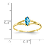 10k Polished Geniune Blue Topaz Birthstone Ring-WBC-10XBR189