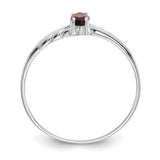 10k White Gold Polished Geniune Garnet Birthstone Ring-WBC-10XBR190