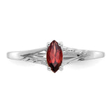 10k White Gold Polished Geniune Garnet Birthstone Ring-WBC-10XBR190