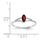 10k White Gold Polished Geniune Garnet Birthstone Ring-WBC-10XBR190