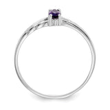 10k White Gold Polished Geniune Amethyst Birthstone Ring-WBC-10XBR191