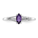 10k White Gold Polished Geniune Amethyst Birthstone Ring-WBC-10XBR191