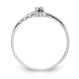 10k White Gold Polished Geniune Aquamarine Birthstone Ring-WBC-10XBR192