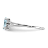 10k White Gold Polished Geniune Aquamarine Birthstone Ring-WBC-10XBR192