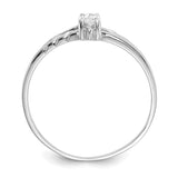 10k White Gold Polished Geniune White Topaz Birthstone Ring-WBC-10XBR193